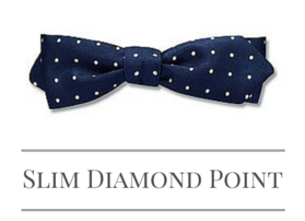 Slim diamond point bow tie