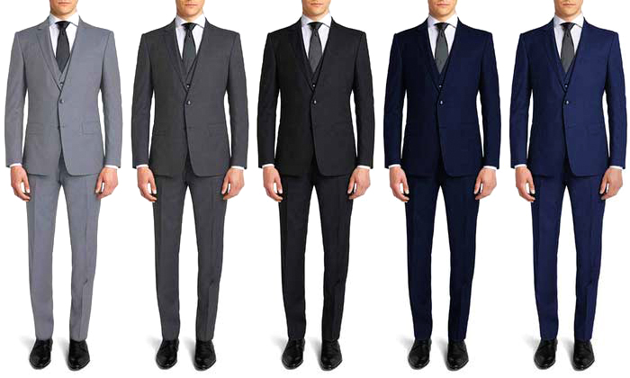 Slim-fit suits color combinations