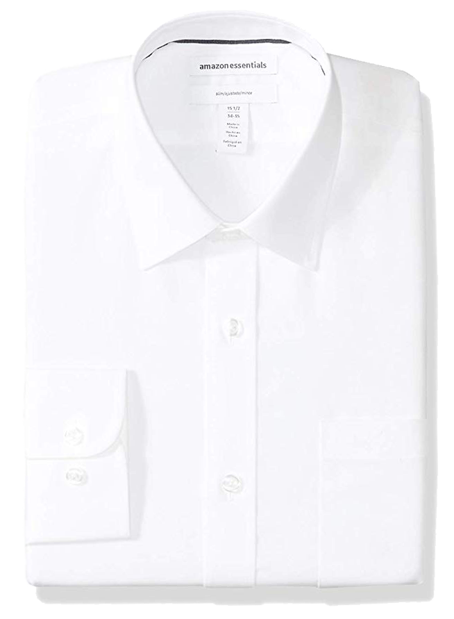 Slim-fit white shirt by Amazon Essentials