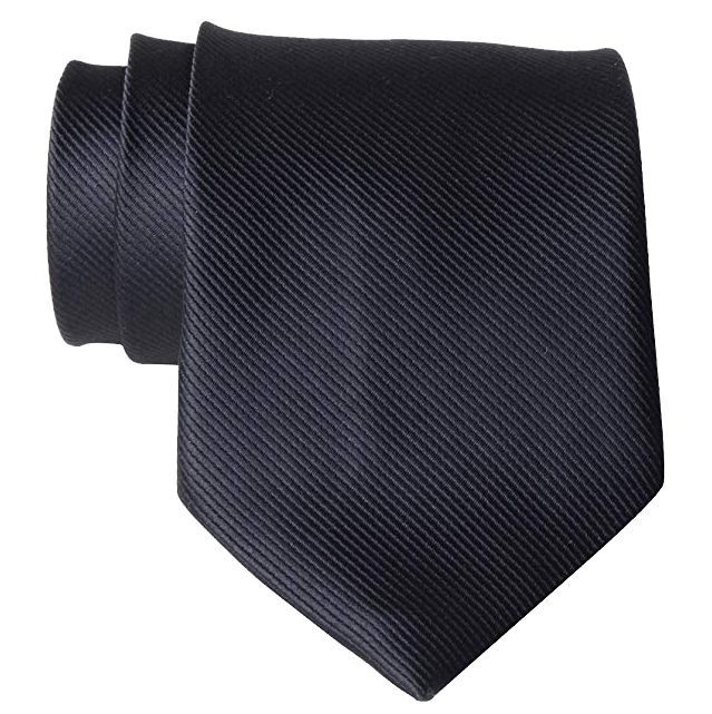 Solid black tie by QBSM