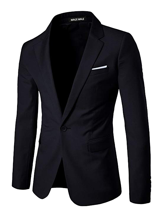 Slim fit black blazer by Mage Male