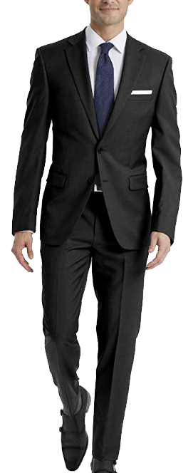 Stretch slim-fit black suit by Calvin Klein