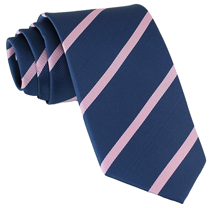 Striped Navy tie with pink stripes by Luther Pike Seattle