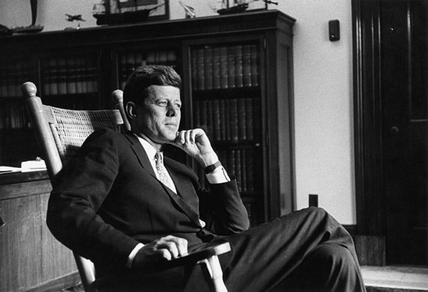Kennedy wearing a Brooks Brothers suit