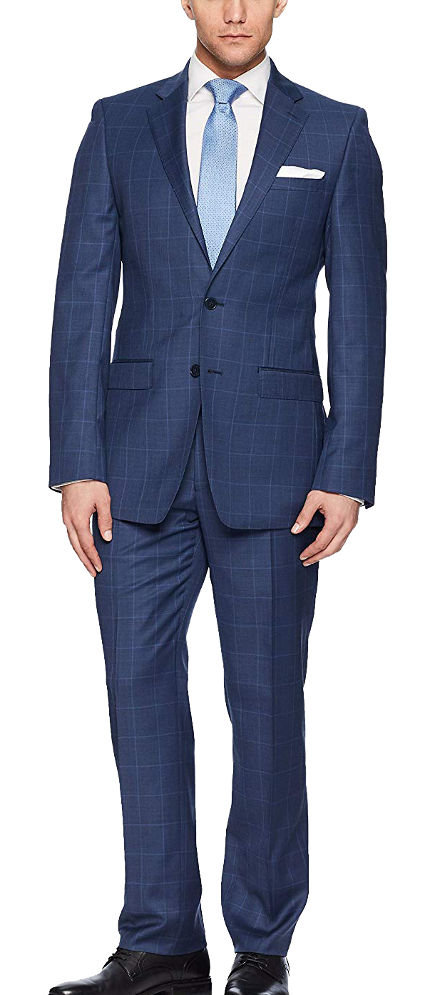 Slim-fit blue suit by Calvin Klein