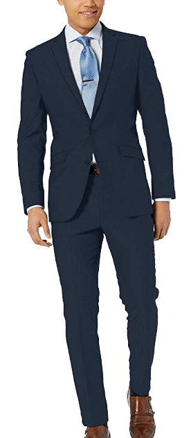 Slim-fit navy suit by Kenneth Cole