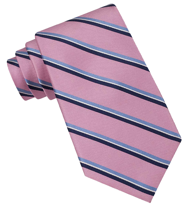 Blue-striped pink tie by Tommy Hilfiger