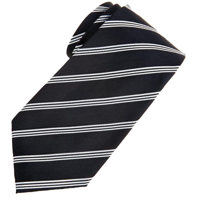 Black striped tie by Retreez