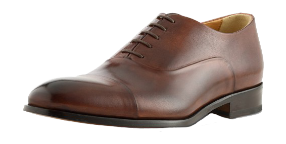 Brown leather cap-toe oxford dress shoes by Ace Marks