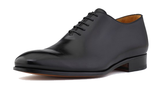 Black leather plain-toe oxford dress shoes by Ace Marks
