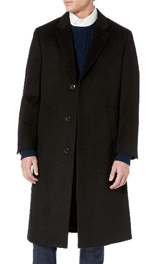black wool overcoat by Adam Baker