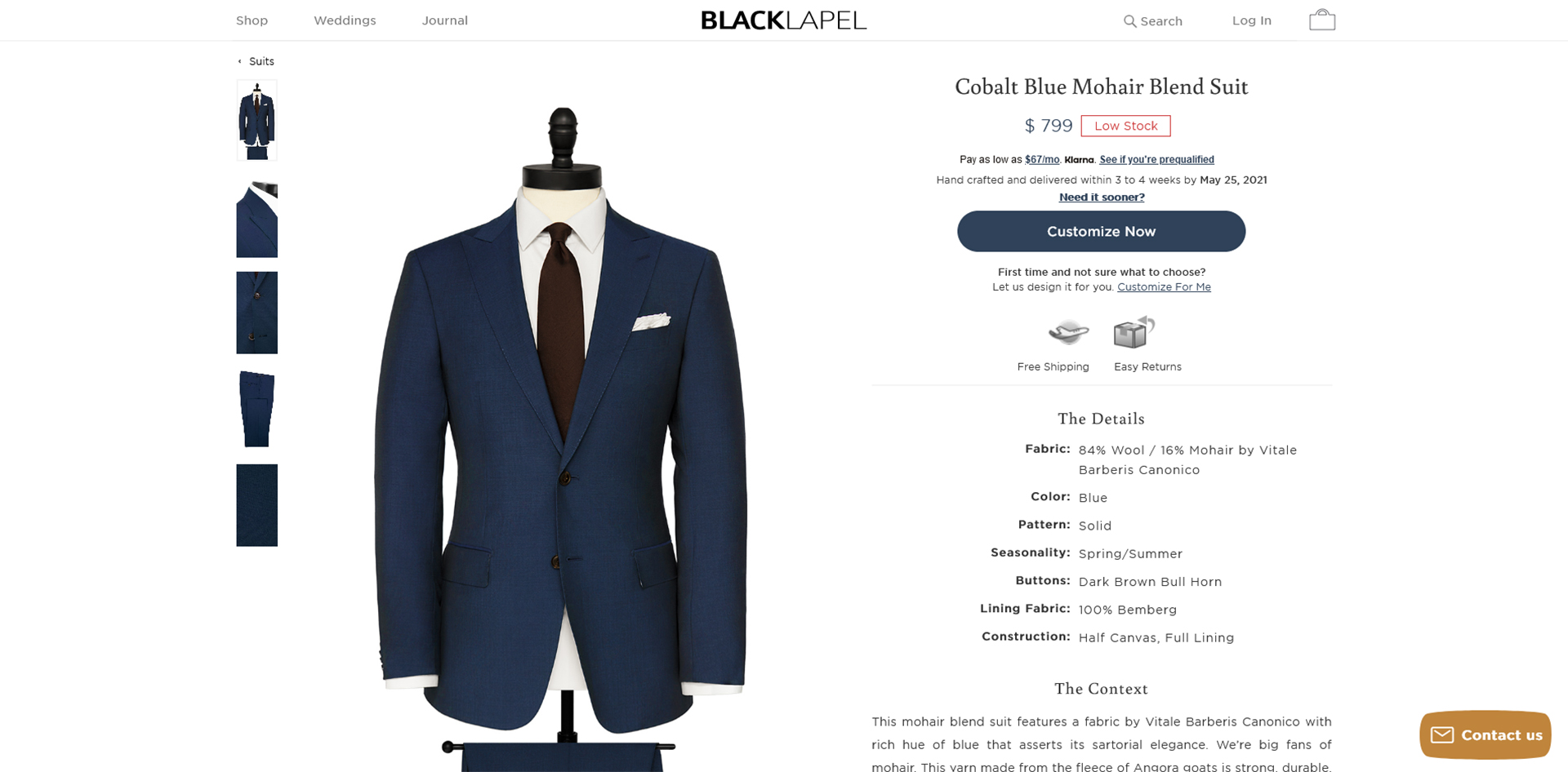 Black Lapel made-to-measure suit online customization