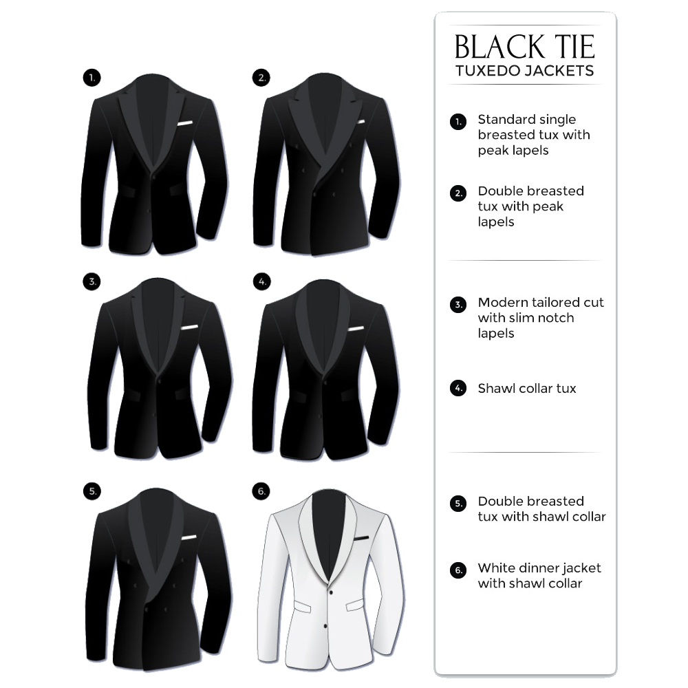 black-tie attire: tuxedo jackets