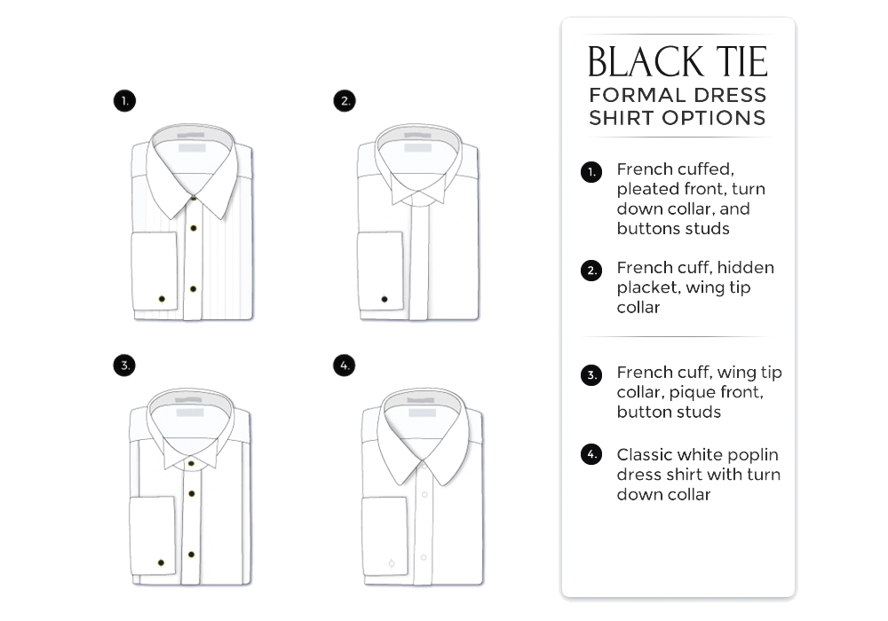 shirts to wear for a black-tie wedding