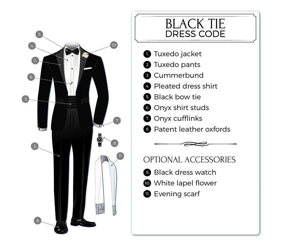 black-tie attire with the presidential pocket square fold