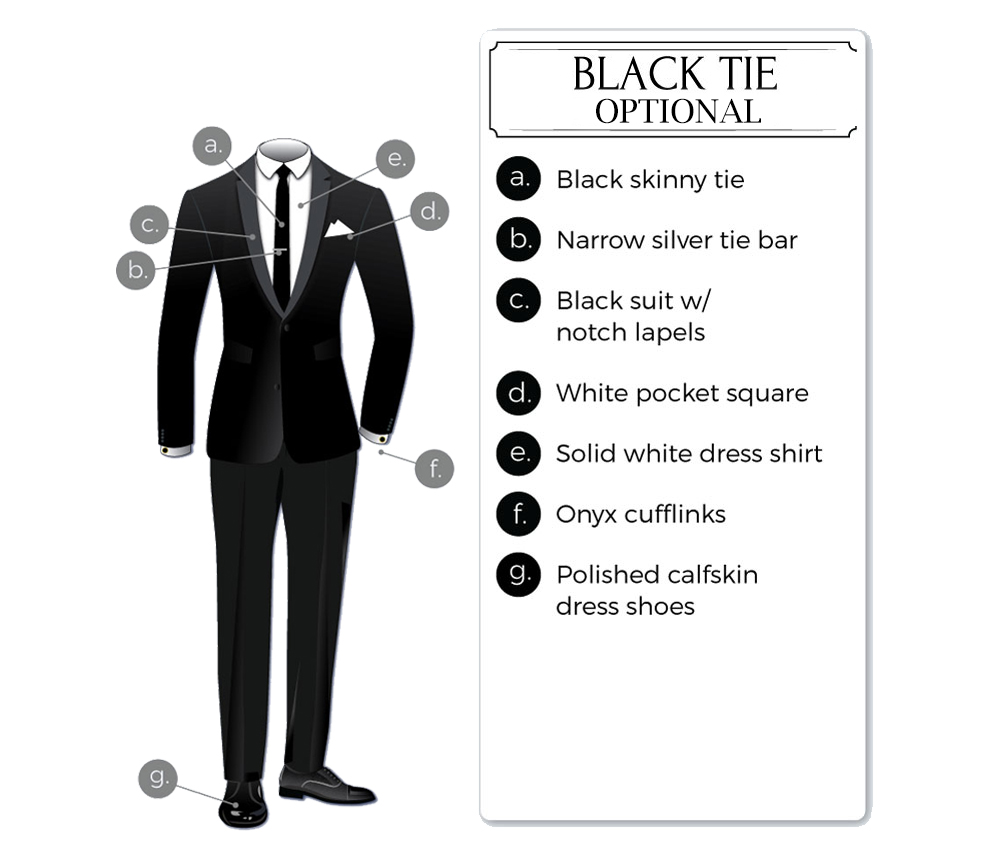 Black-tie optional dress code tuxedo attire