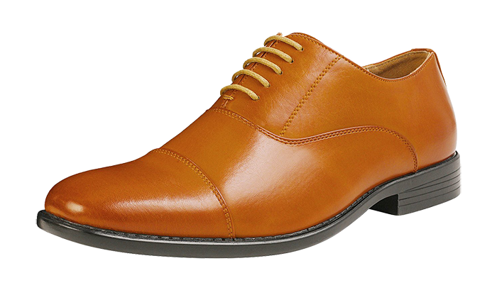 Light brown leather oxfords by Bruno Marc