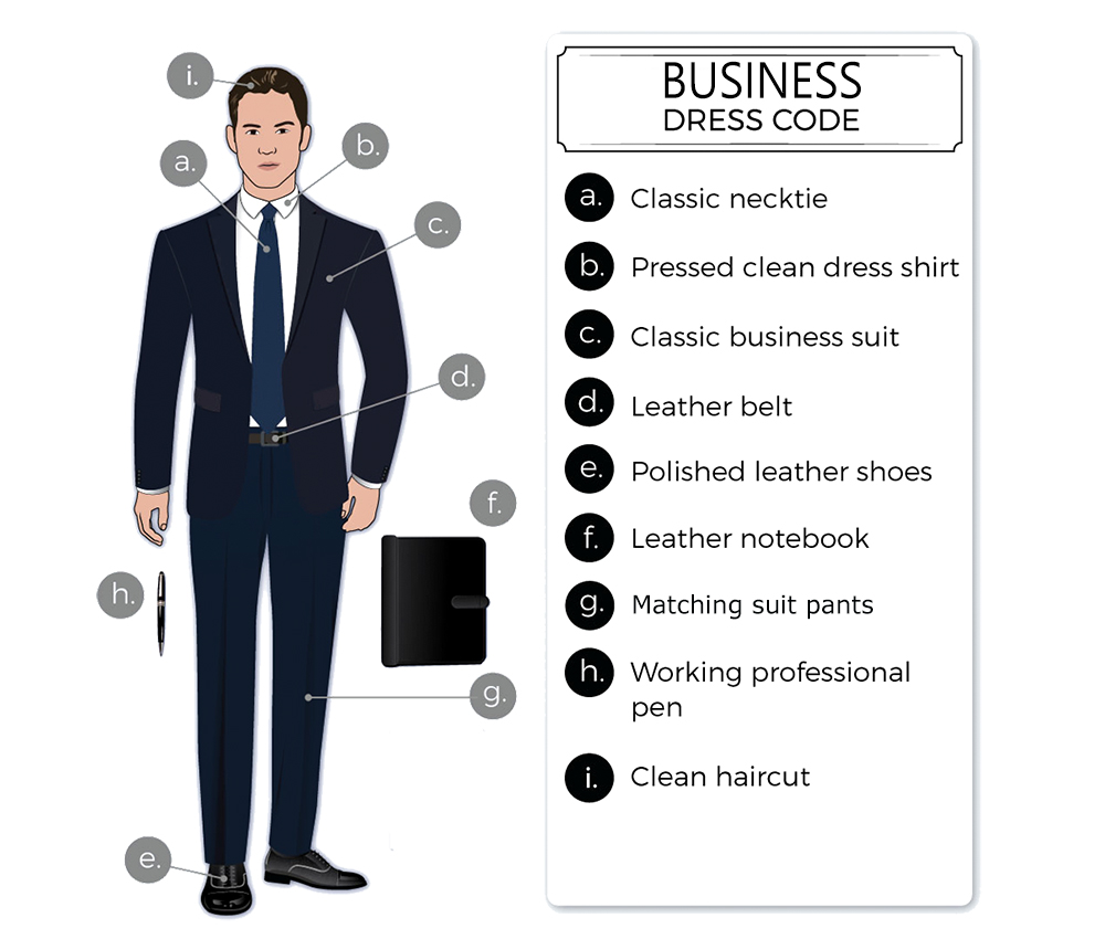 business formal dress code attire for men