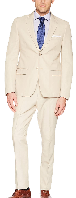 Slim-fit beige suit by Calvin Klein