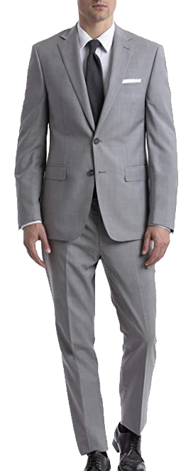 Stretch slim fit light grey suit by Calvin Klein