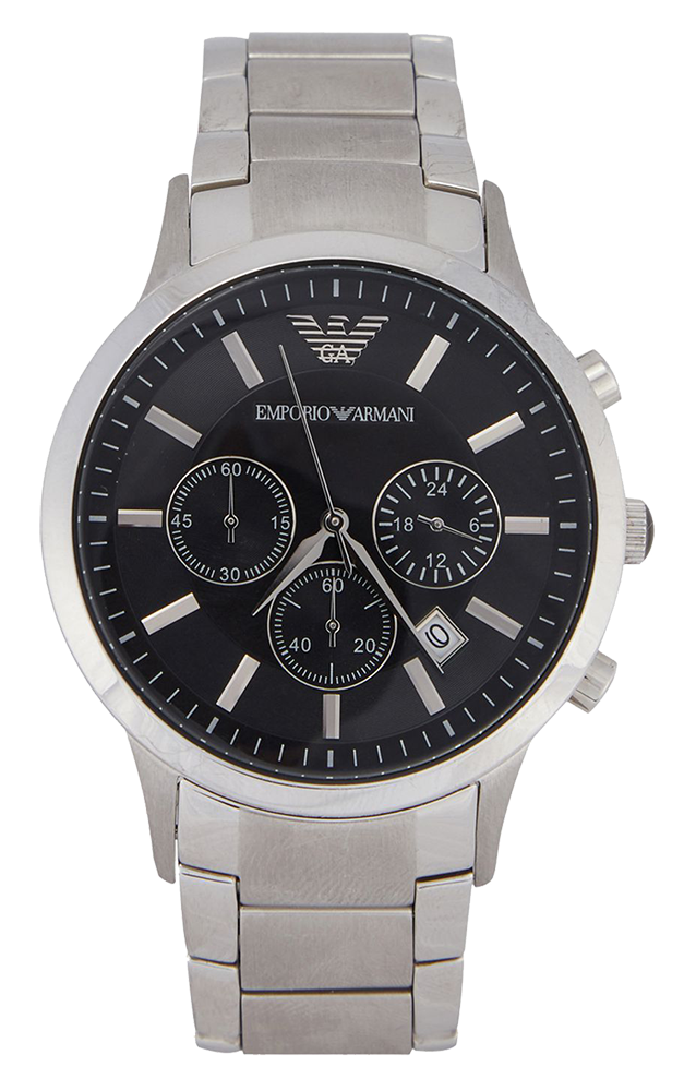 Stainless steel chronograph watch model #AR2434 from Emporio Armani