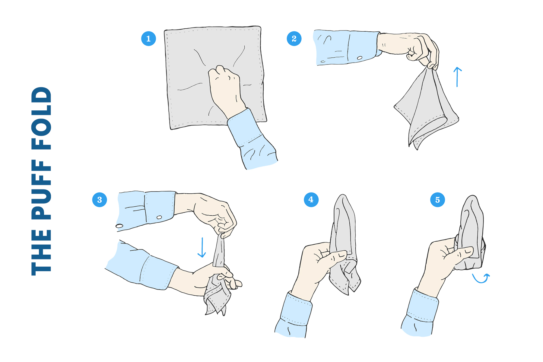how to fold the puff pocket square