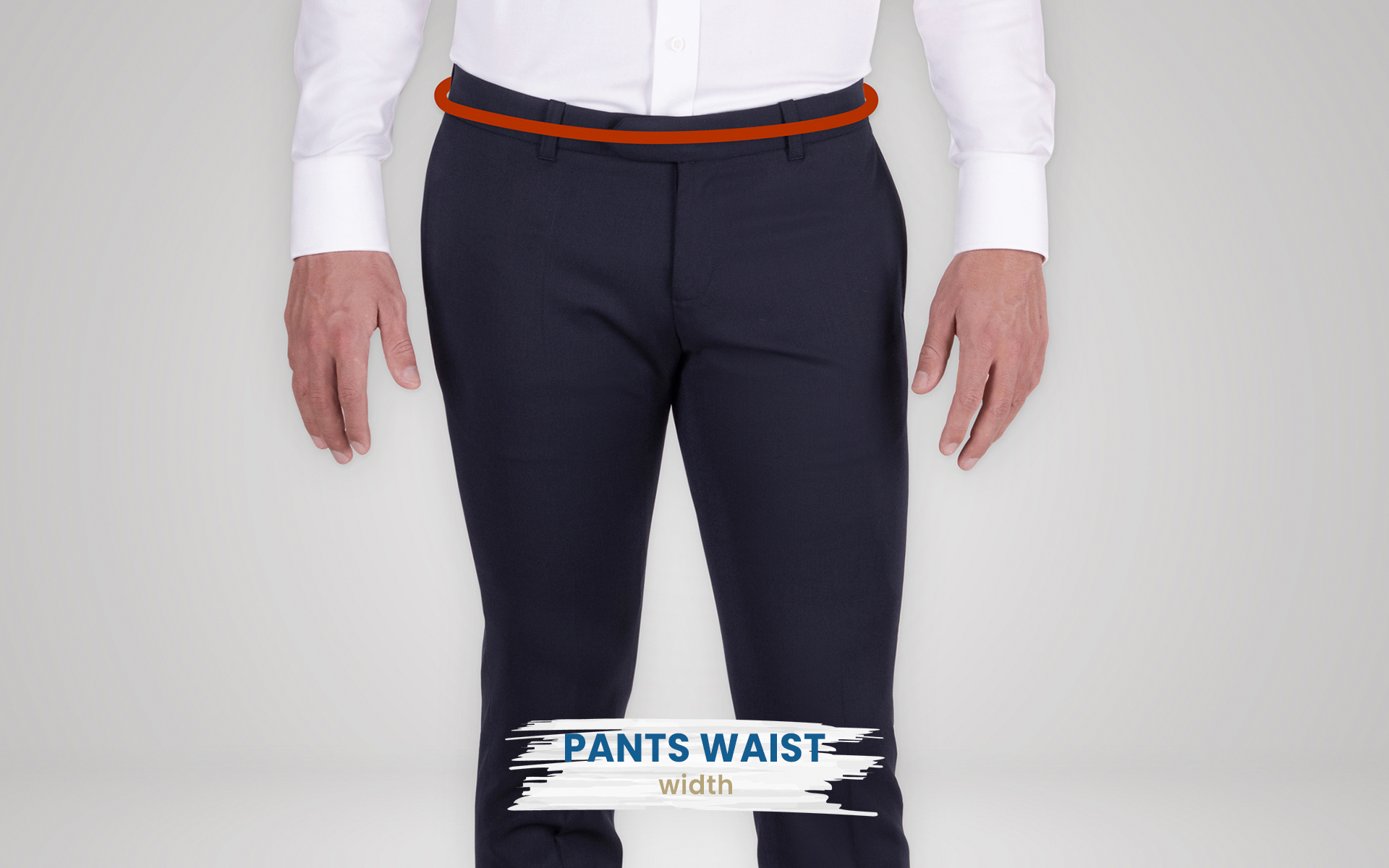 flat-front pants' waist