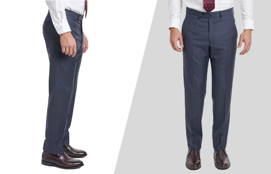 how should dress pants fit from the front