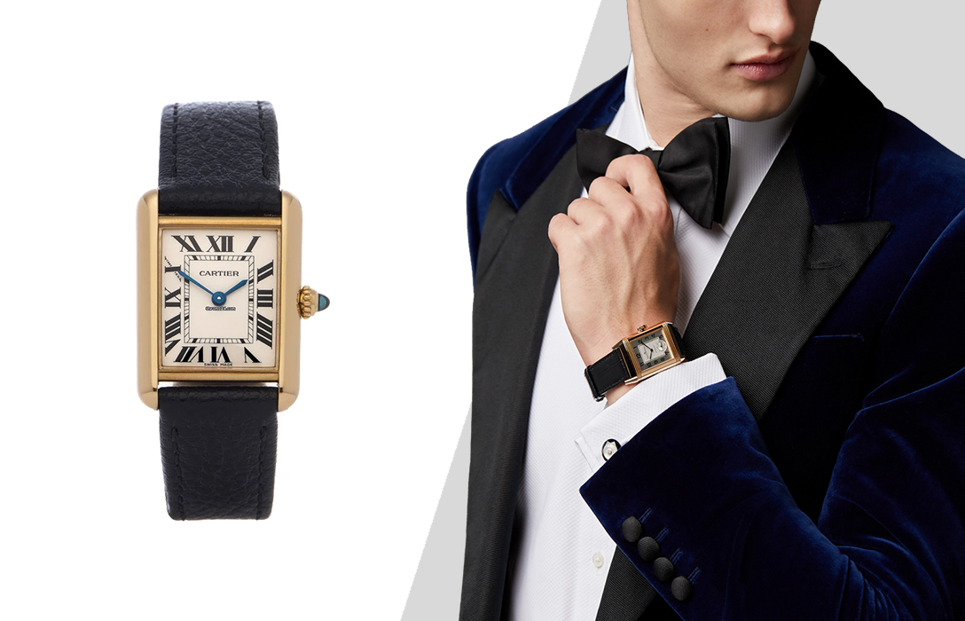 how to wear a dress watch with a blue tuxedo