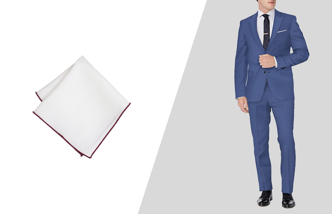 how to wear a pocket square with a blue suit