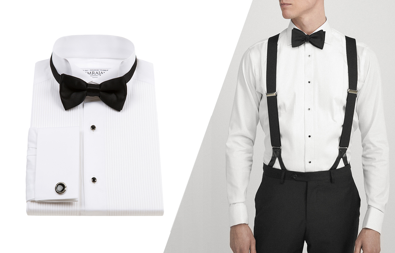 how to wear suspenders with tuxedo shirt