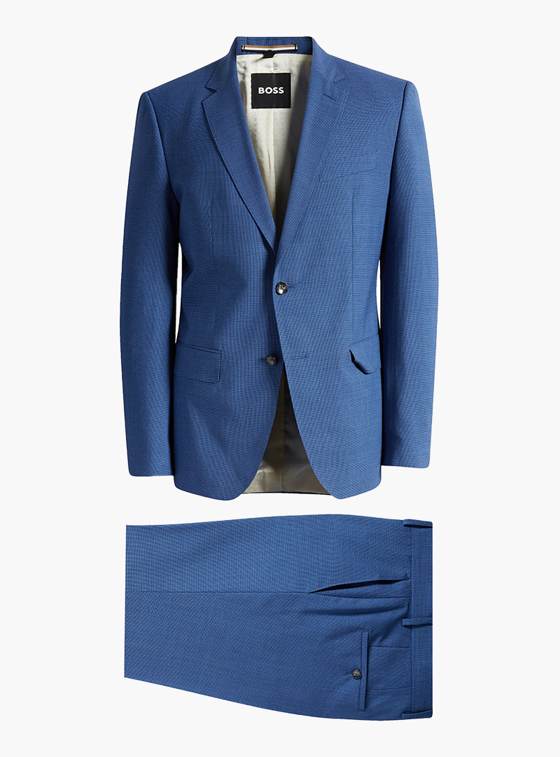 Hugo Boss virgin wool blue suit