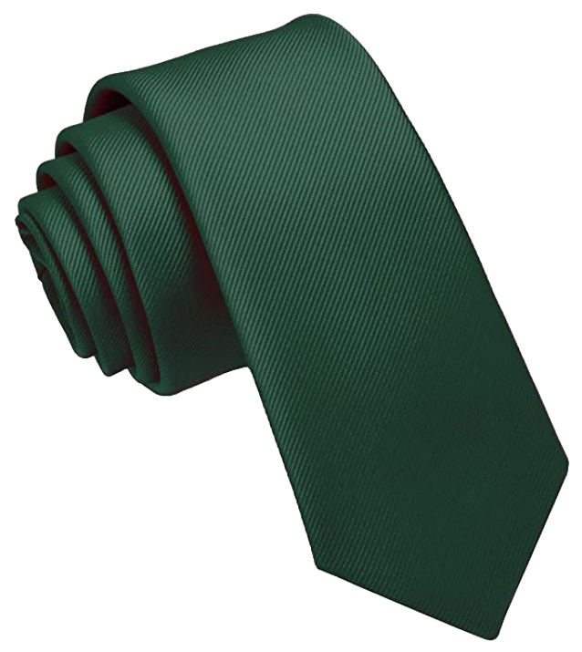 Skinny dark green tie by Jemygins