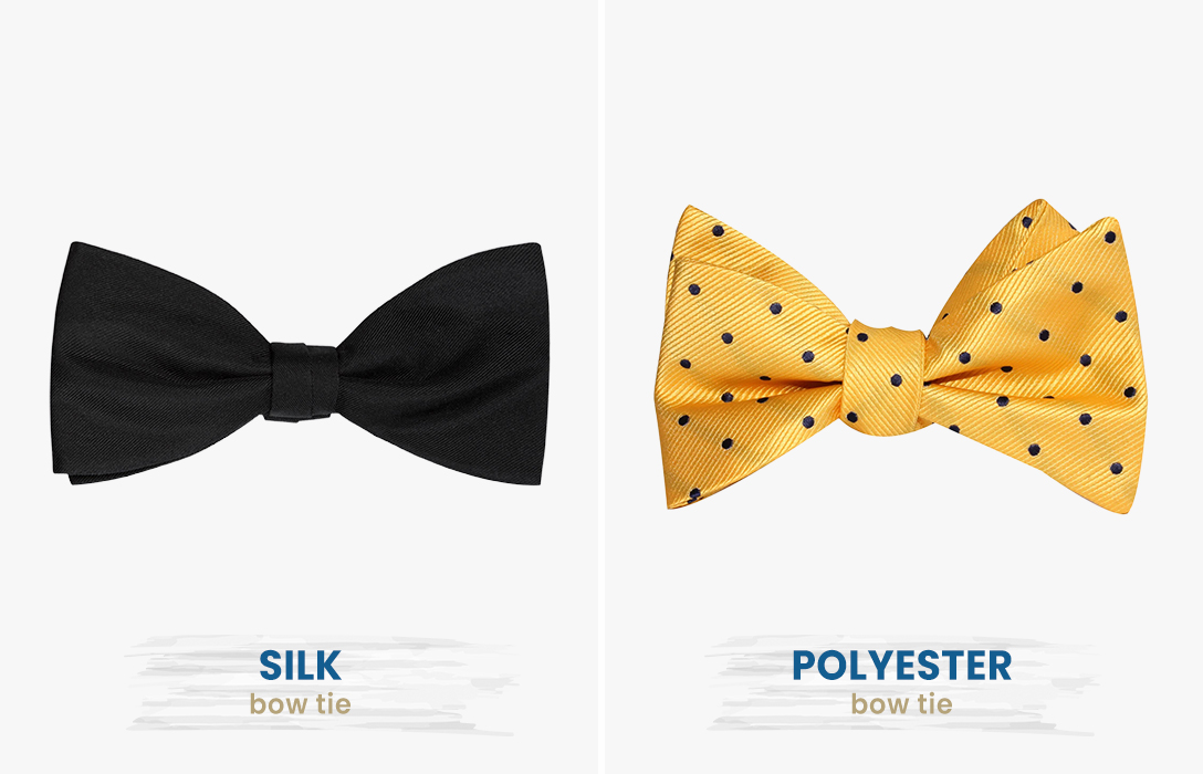silk vs. polyester bow tie fabrics