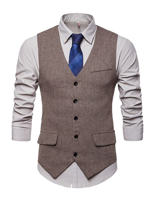 single-breasted five-button vest