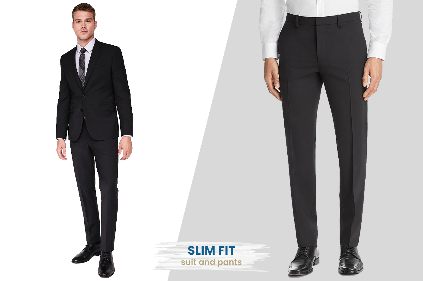 slim fit dress pants with suit