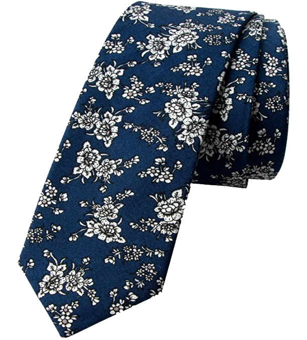 Navy white floral tie by Spring Notion