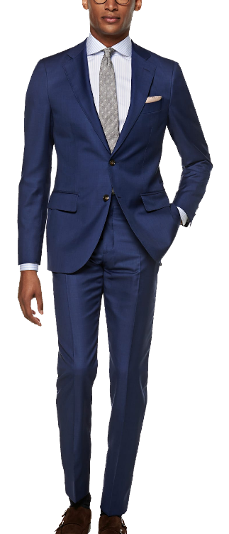 blue wool slim-fit suit by SuitSupply
