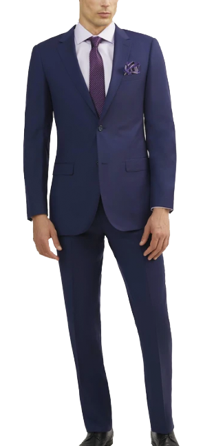 Two-piece blue suit made of Italian wool by Tomasso Black
