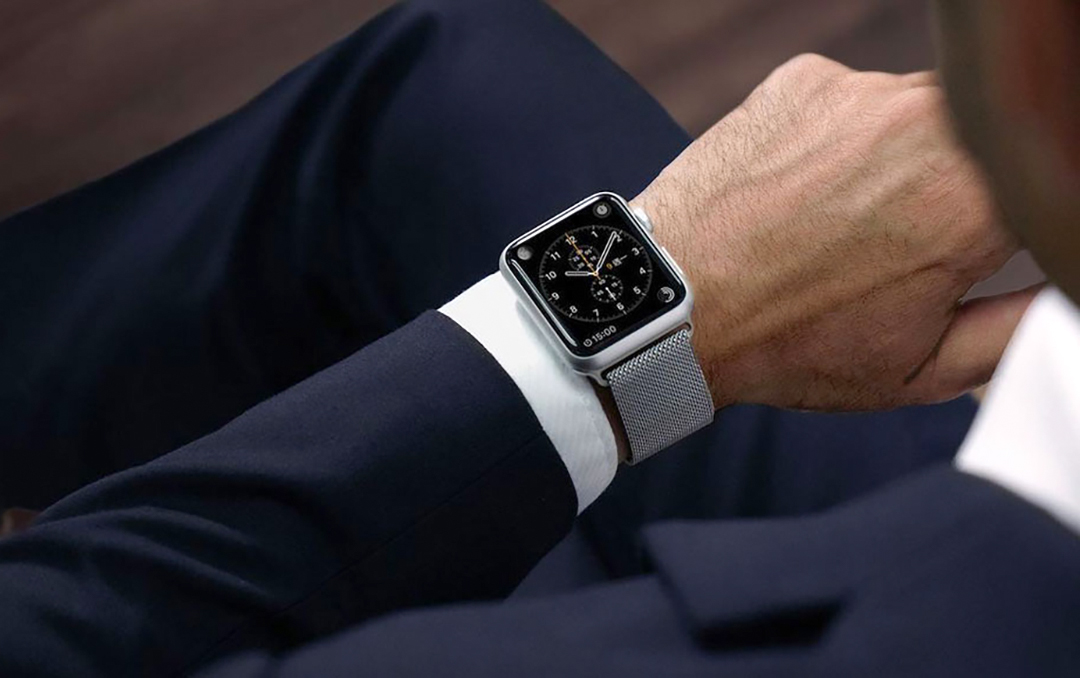 a smartwatch and a suit
